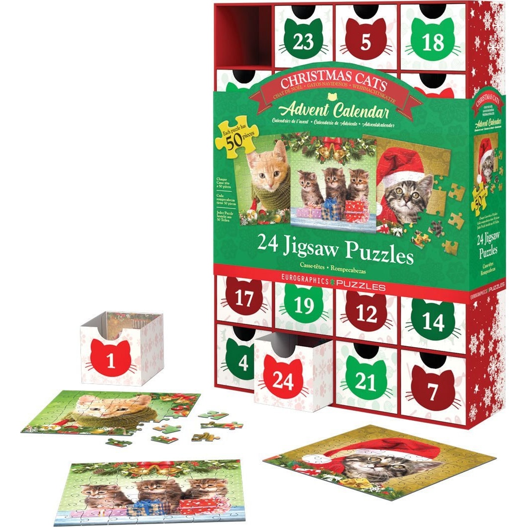 Puzzle Christmas Cats, Eurographics, Tip calendar de advent, 24 x 50