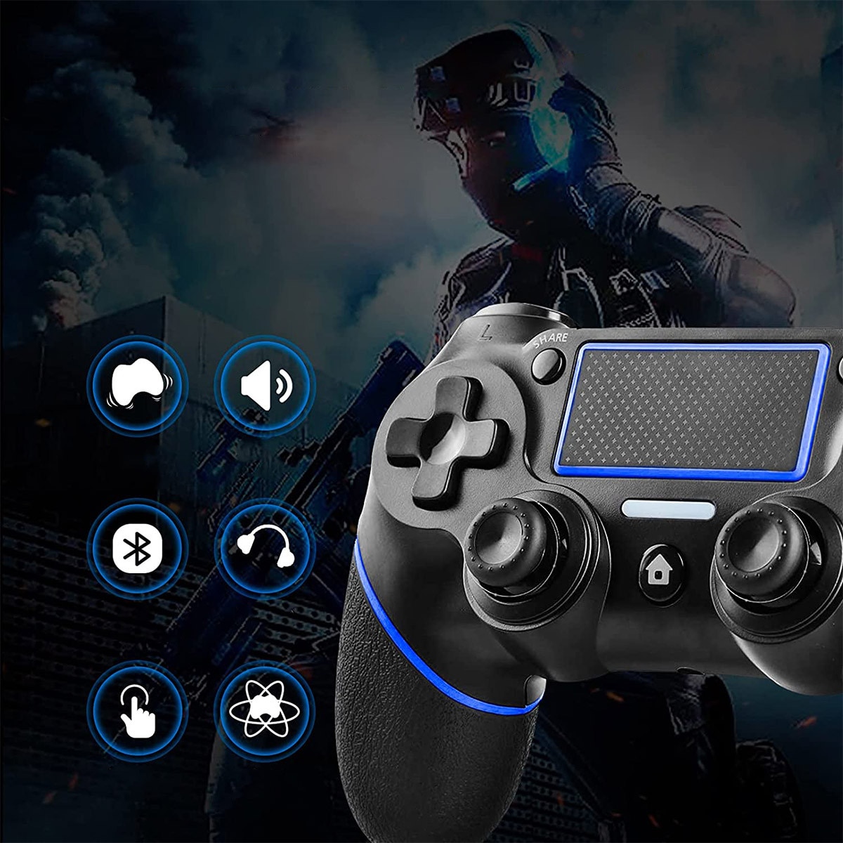 Ps4 Controller Emag Controller wireless, Functie Vibratii, Compatibil cu PS4/PS4 Slim/PS4 ...