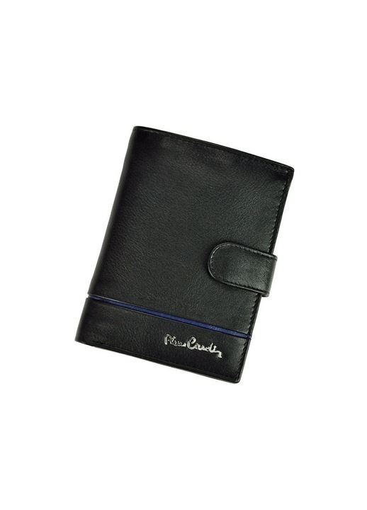 Мъжки портфейл, Pierre Cardin, Естествена кожа, 13x10x3 см, Черен