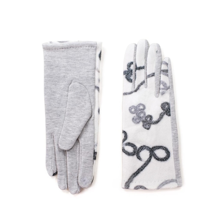 Дамски ръкавици Lisbona, Art of Polo, Полиестер/Памук, Бяло/Сиво, Един размер