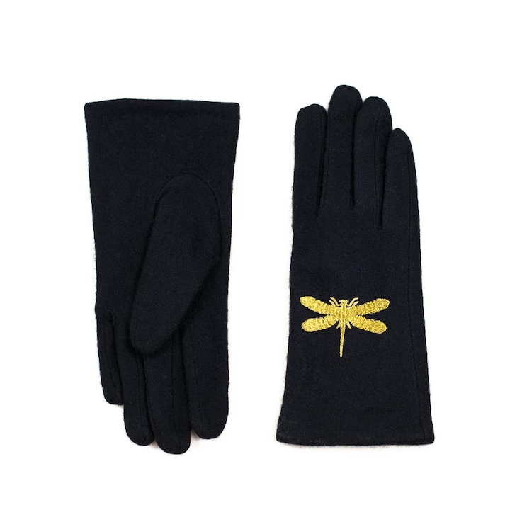 Дамски ръкавици Nantes, Art of Polo, Вълна/Полиестер, Черно/Златно, Един размер
