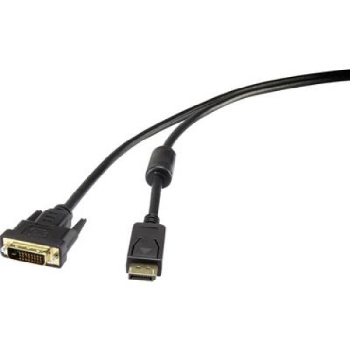 Конектор Renkforce Display / DVI свързващ кабел [1x DisplayPort щепсел - 1x DVI щепсел, 24+1-пинов] 0,50 m черен (RF-3301148)