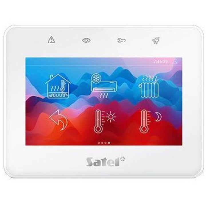 Érintőpanel programozó billentyűzet, Satel, 4,3 hüvelyk, fehér