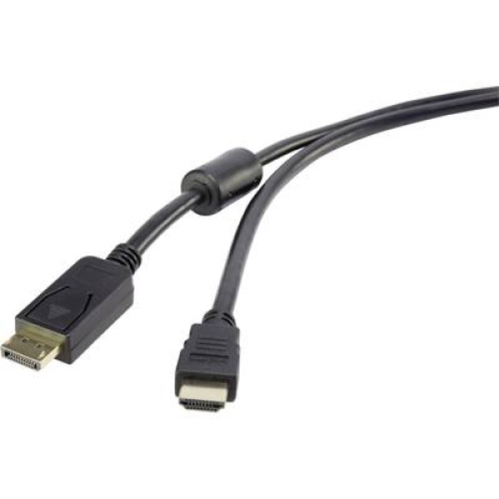 DisplayPort - HDMI кабел 1x DisplayPort щепсел - 1x HDMI щепсел 1,8 м черен Renkforce (RF-4382727)