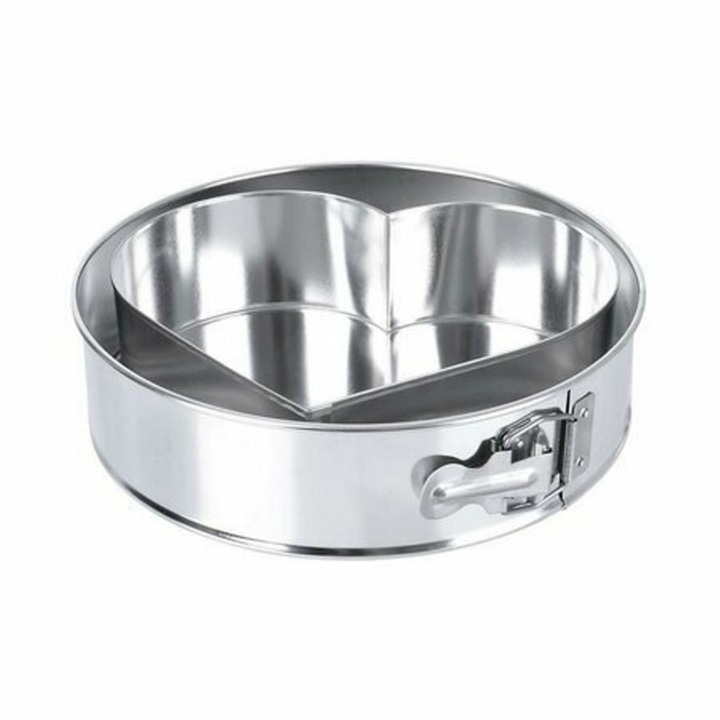 Forma tort Enger, Rotund/inima 24 x 6.5 cm, Argintiu