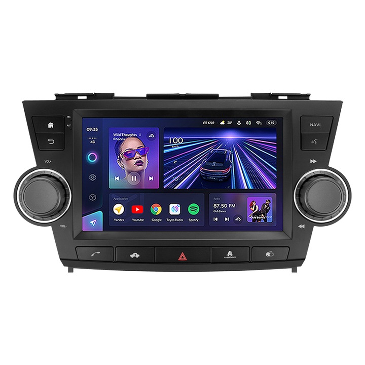 Navigatie dedicata Toyota Highlander 2 F3 2007-2013, Teyes CC3, 128GB ROM, 6GB RAM LDDR4, Procesor Octa-core 8 x 1.8Ghz, Display QLED 9", Apple CarPlay, Android Auto, Waze, WiFi, 4G SIM, 3 x USB, Bluetooth 5.1, DSP