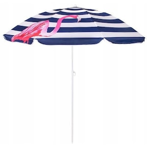 Umbrela pentru terasa si gradina, Springos, model Flamingo, 8 segmente, 180 x 175 cm, Alb/Albastru/Roz