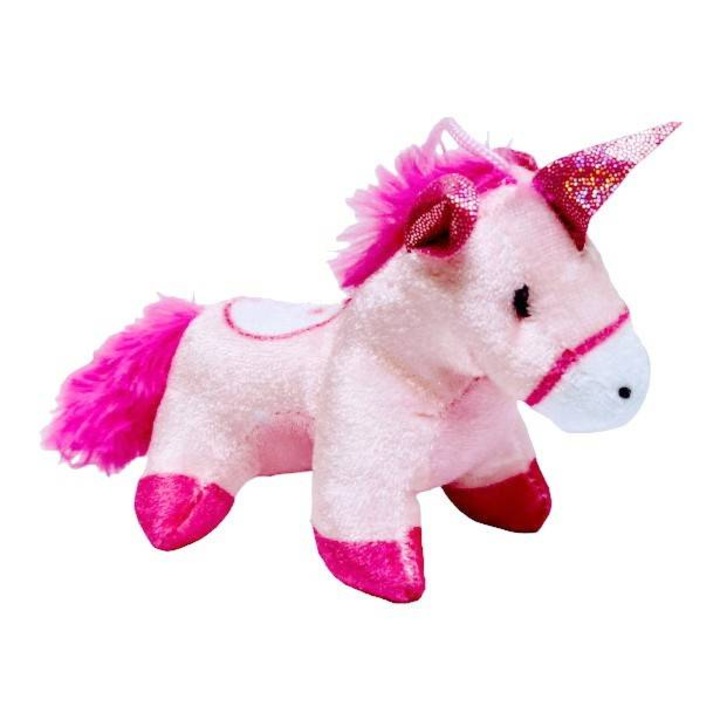 Jucarie de plus, unicorn roz, 14 cm