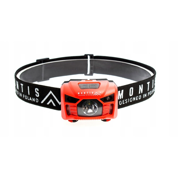 Lanterna Pentru Cap, Montis, Mt-002, Tip De Lumina: 1x Led 3W (Alb) + 2x Led (Rosu), Carcasa: Abs, Putere: 100 Lumen, Timp De Functionare: 2 Pana La 80 De Ore, Dimensiuni: 60 x 40 x 35 mm