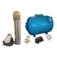 kit complet sistem hidrofor pompa submersibila influent economic skm 15080 rezervor de 80 litri cu manometru presostat racord 5 cai manometru imagen 37_0_
0