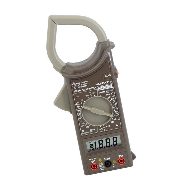 Амперметър с клещи и мултиметър, SMA Mastech M 266, 1000 A ca