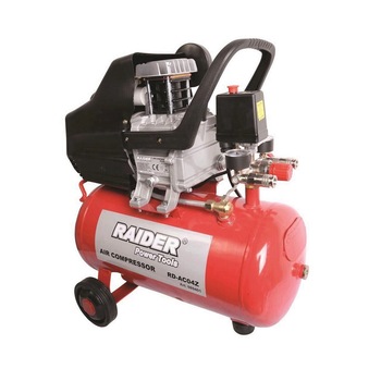 Compresor de aer cu 2 iesiri, Raider RD-AC04Z, 24 L, 1500 W, 8 Bar Compresor de aer cu 2 iesiri, Raider RD-AC04Z, 24 L, 1500 W, 8 Bar