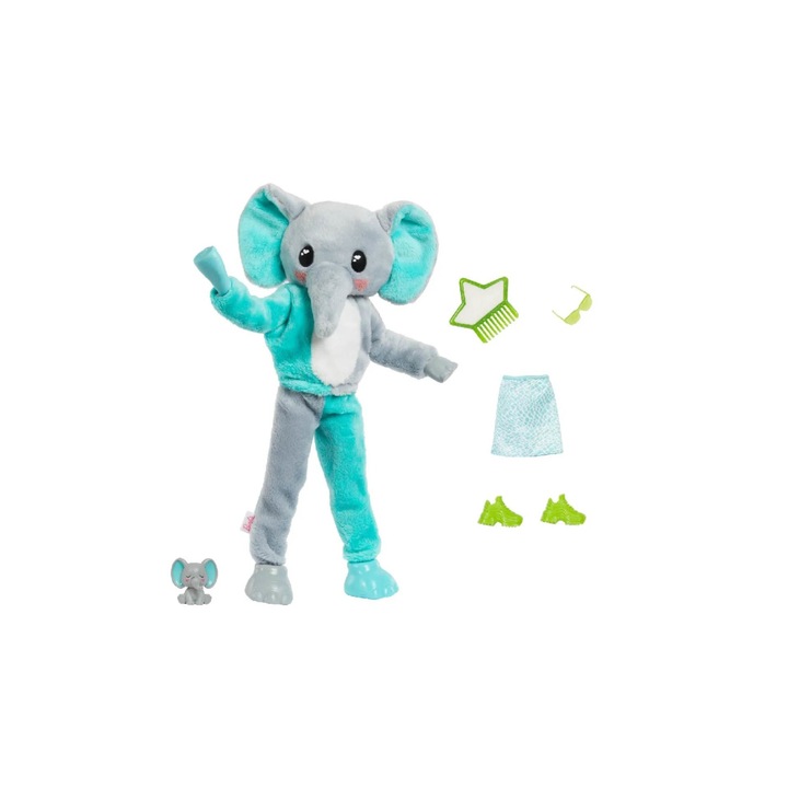 Papusa Barbie Cutie Reveal Jungle Elefant, 29cm
