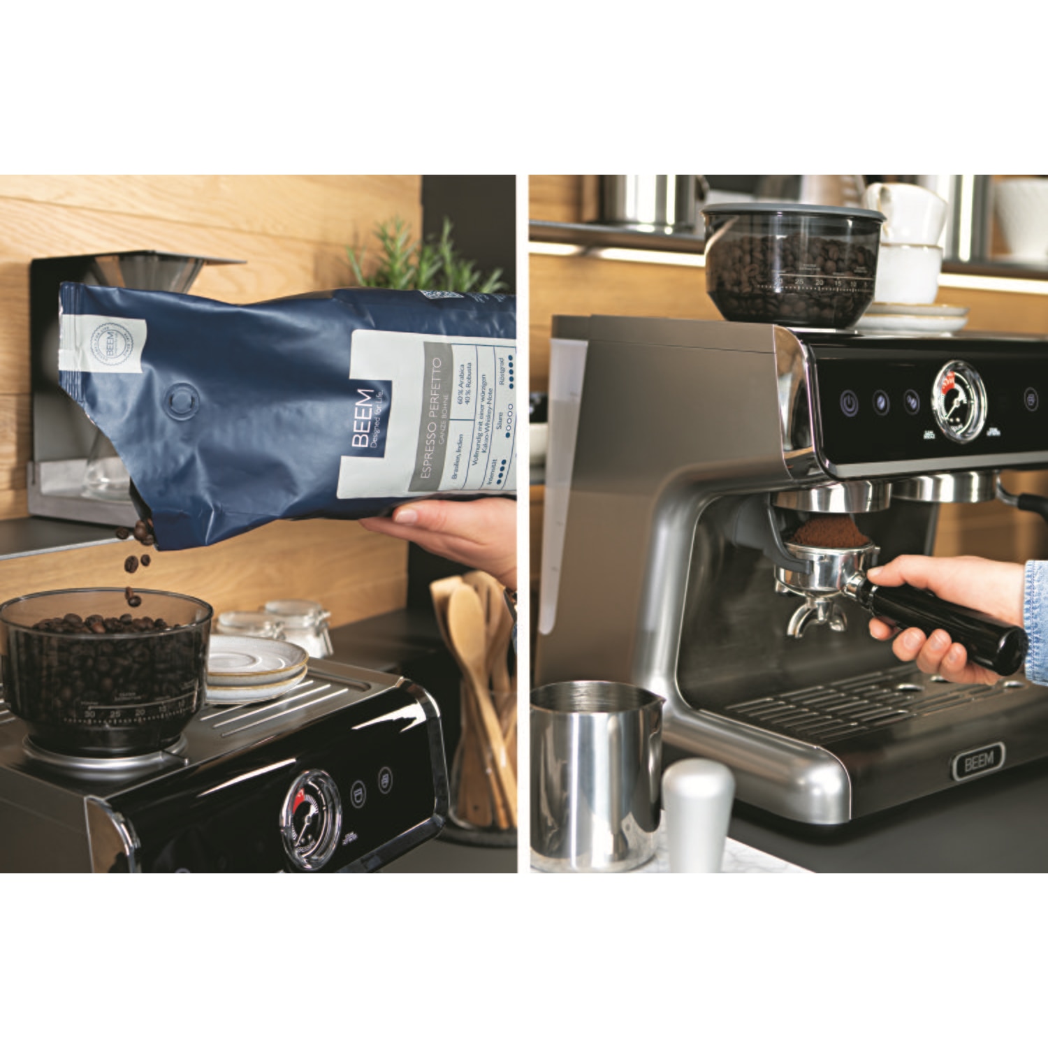Espressor cu rasnita BEEM, Espresso Grind Profession, 15 bar, 30 trepte de macinare, ideal
