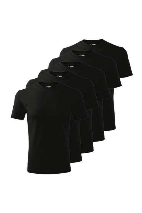 5 db-os unisex póló készlet, fekete, 110 HEAVY-5N, Többszínű