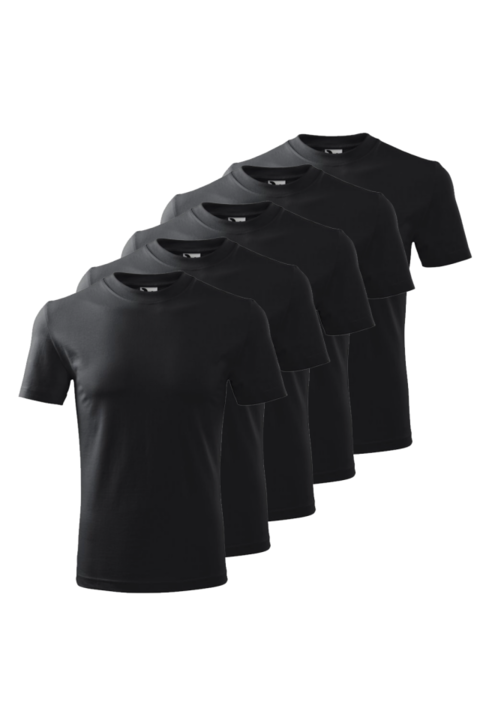 5 db-os unisex póló készlet, ébenfa szürke, 110 HEAVY-5E, Többszínű