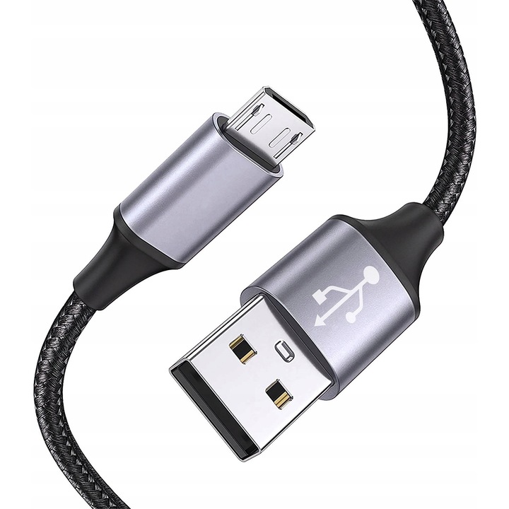 Кабел за данни, MONTIS, USB-A/microUSB, 2 м, черен/сив