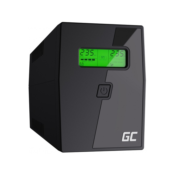 UPS, Green Cell, 600VA, 360W, LCD, Baterie 1x 12V 7Ah, Negru