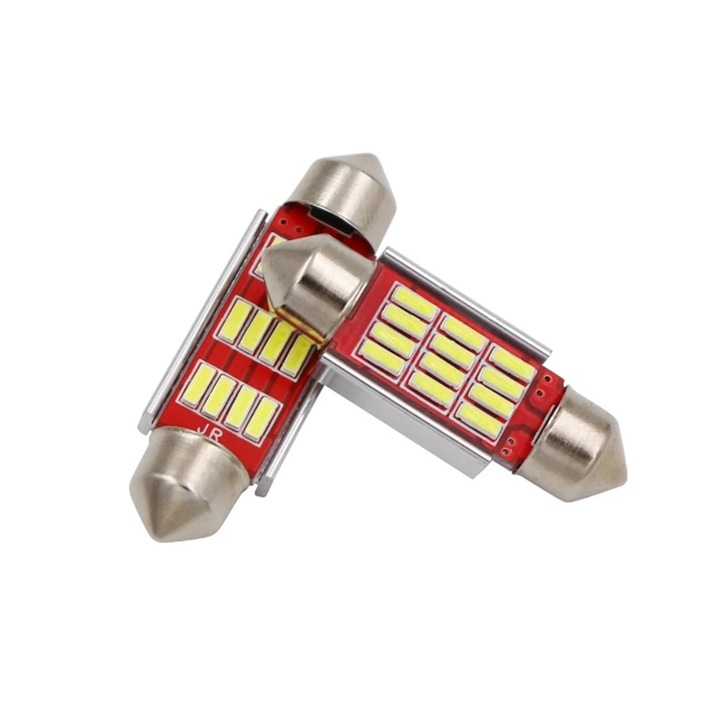 Set 2 becuri LED Canbus C5W, 12SMD, 6000K, 12V