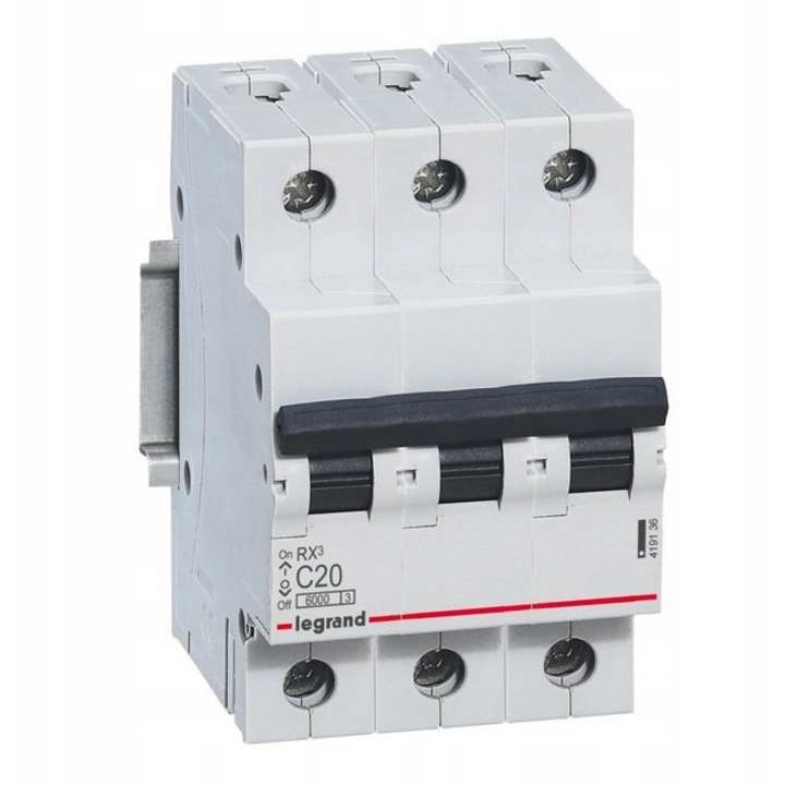 Intrerupator de circuit, Legrand, ABS, 20 A, Gri