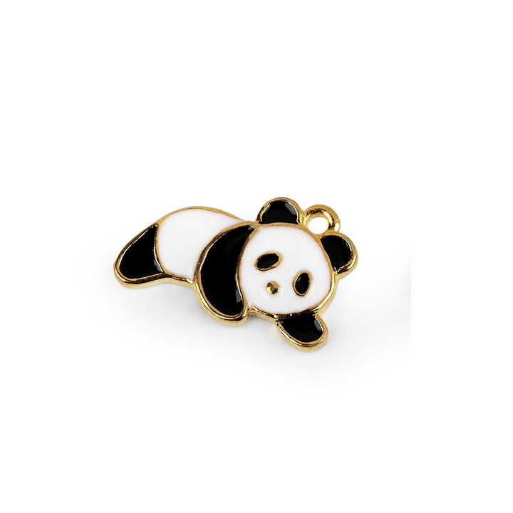 Dekoratív fém medál 15 x 22 mm Panda
