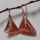 Cercei din cupru, only copper triunghi