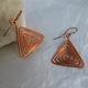 Cercei din cupru, only copper triunghi