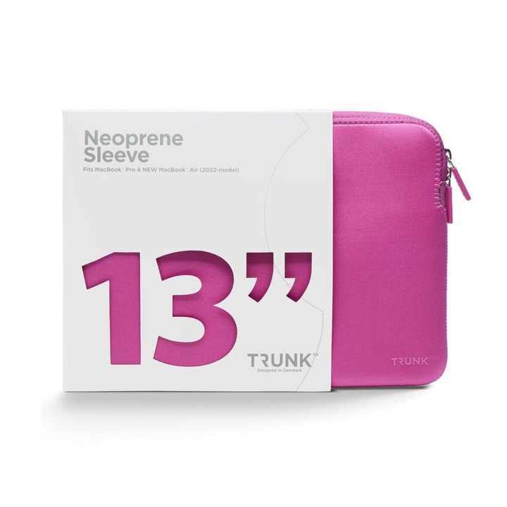 Husa din neopren rezistenta la socuri pentru Macbook Pro 13 si Macbook Air 13 de la modelul 2017 si mai nou, Trunk Laptop Sleeve 2022, roz
