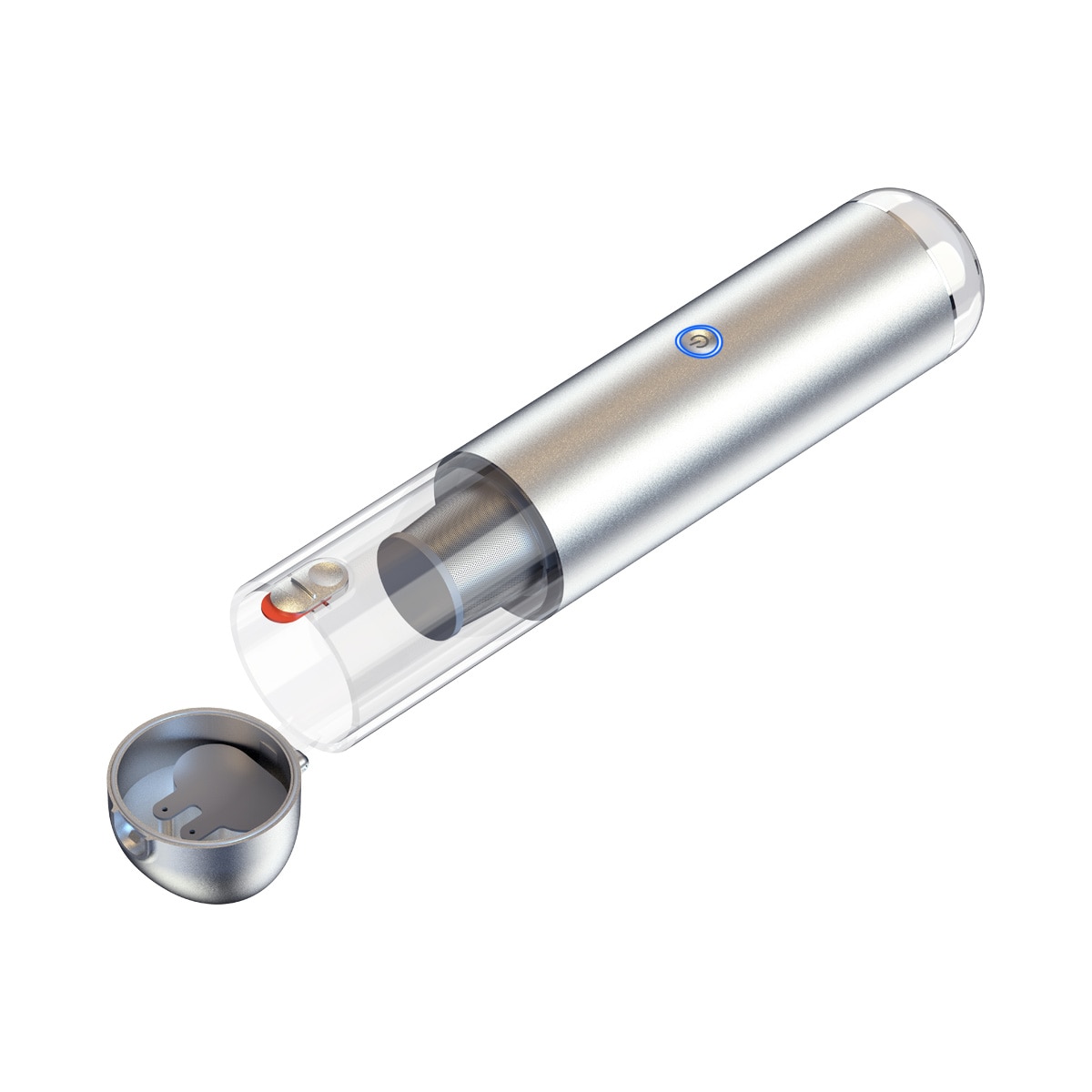 Aspirator de mână Xmart V8, lanternă LED, lumină de urgență SOS, negru