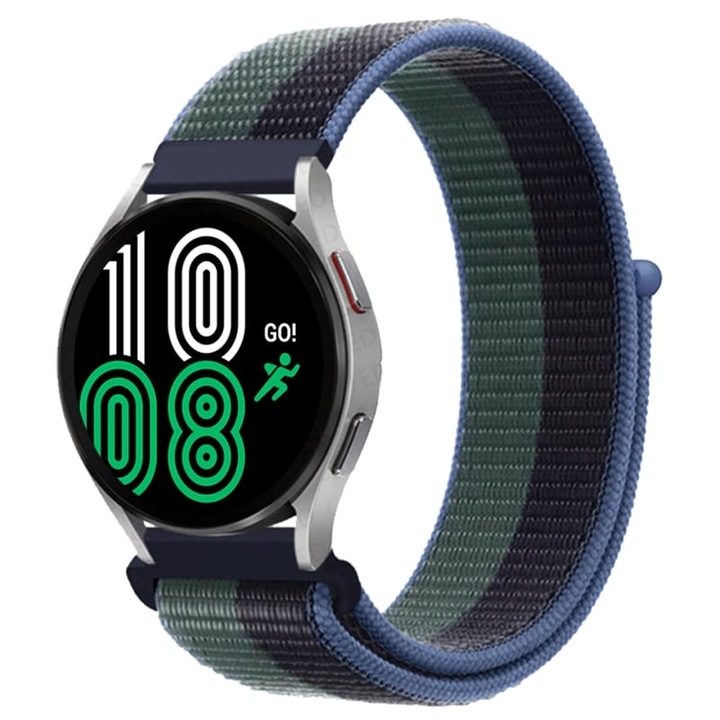 OEM Nylon textil szíj, Quick Release, kompatibilis a Classic Samsung Active / Active 2 / Galaxy Watch / Huawei Watch GT 2 / GT 3 42 mm / Amazfit BIP GTS 2 3 4 / GTR GTS mini, szélesség 20 mm, Midnight