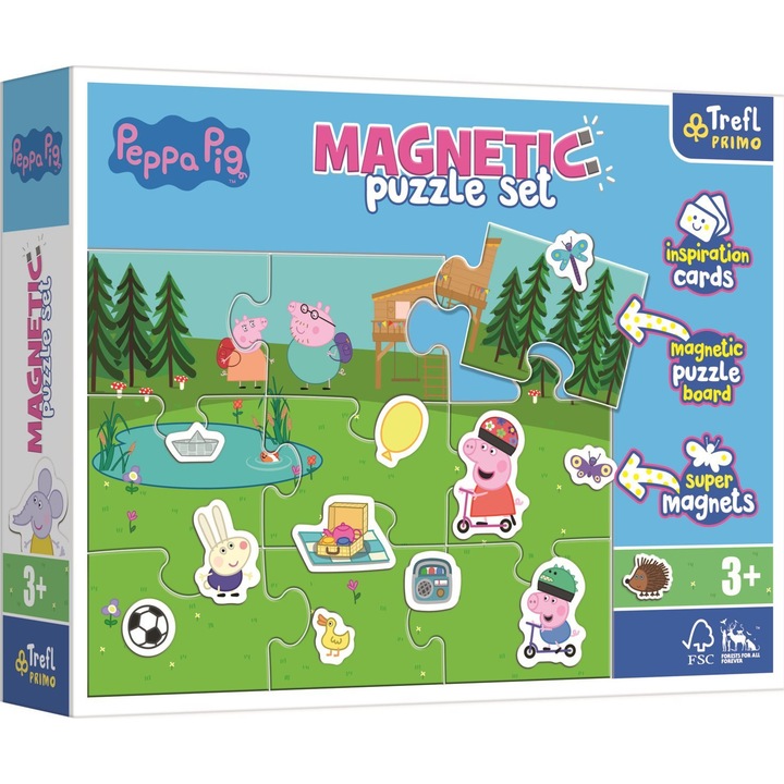 Комплект магнитни пъзели Peppa Pig, Trefl, Multicolor