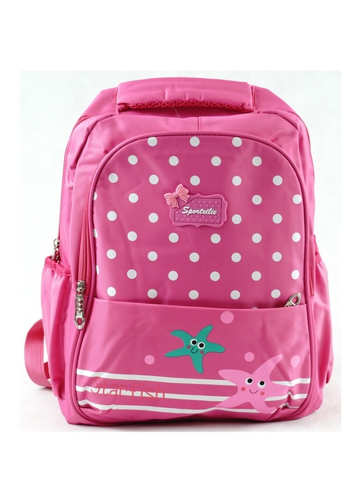 Nagyméretű gyermekhátizsák tengericsillaggal, rózsaszín