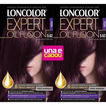Pachet promo Loncolor Expert Oil Fusion 5.62 Saten Violet Deschis, 2 bucati Pachet promo Loncolor Expert Oil Fusion 5.62 Saten Violet Deschis, 2 bucati