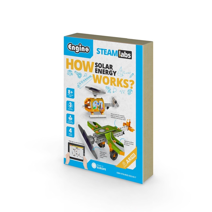Set constructie - Cum functioneaza energia solara, Engino, Steamlabs Builder, Multicolor