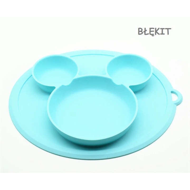 Castron cu 3 compartimente, MilaBaby, Silicon, Albastru