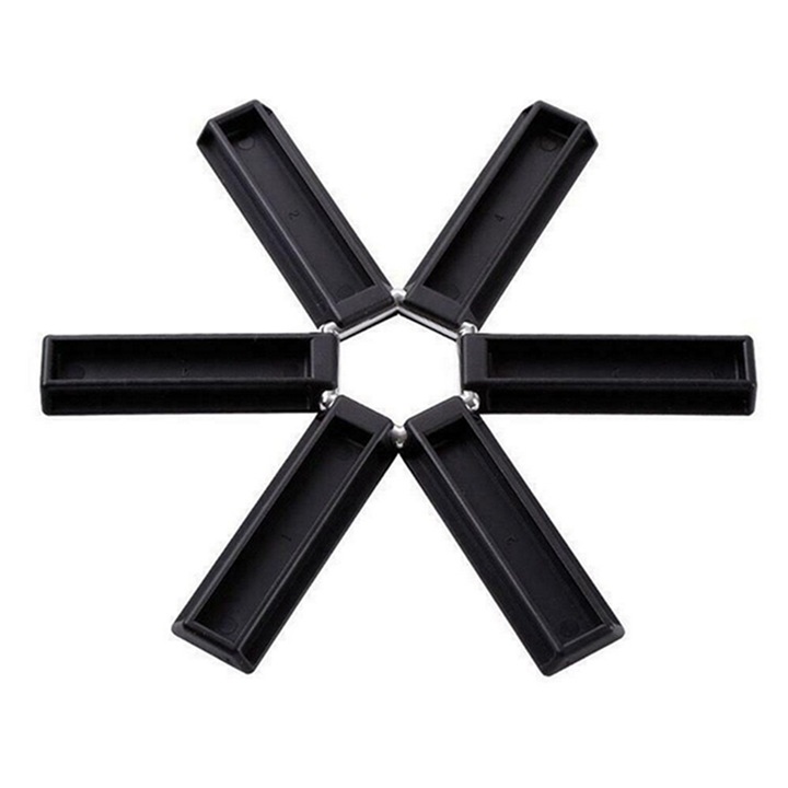 Suport pliabil pentru vase fierbinti, Zola®, negru, 19 cm, rezistent la temperaturi de pana la 200 grade, grosime 1 cm