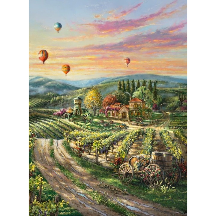 Пъзел Peaceful Valley Vineyard, Schmidt, картон, 1000 части, многоцветен