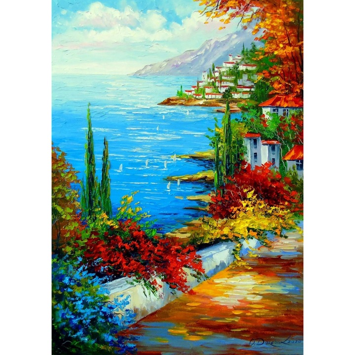 Пъзел Град край морето, ENJOY, 1000 части, Многоцветен