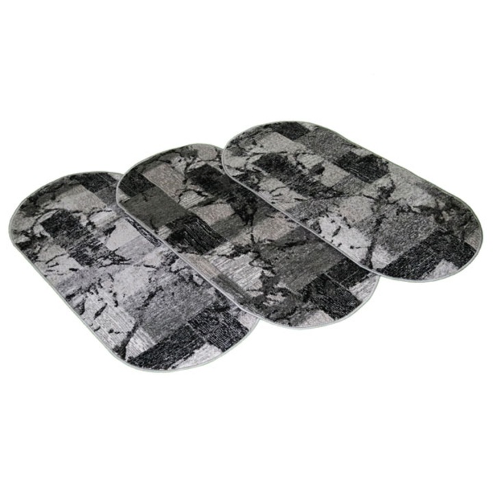 Set Covor Frize Agora 3 x 60 x130 cm oval -0914 gri