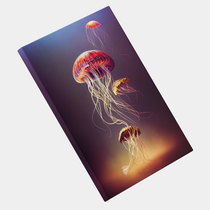 Tablou Canvas, Meduza, Abstract, Concept Imaginar si Unicat, Fanart, Detaliat, Modern, Contemporan, High End, Arta si Pictura Digitala, 25x40 cm, Multicolor