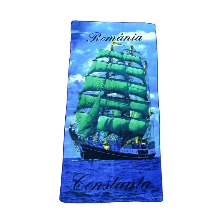 Prosop de plaja SeaShip, cu imprimeu, multicolor, 140x70 cm, Doty®️