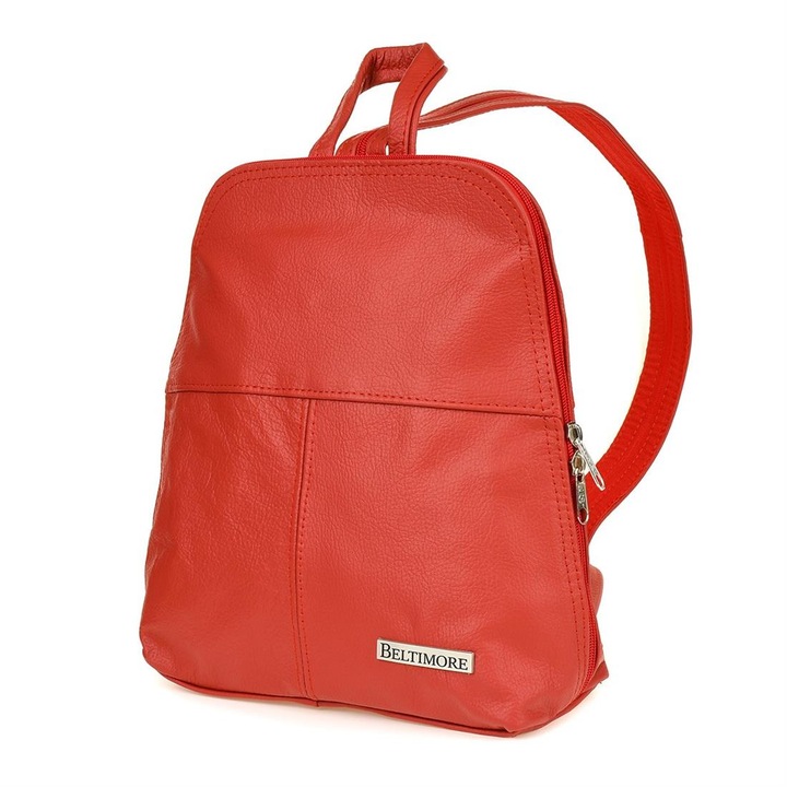 Дамска раница Baltimore, Кожена, Червена