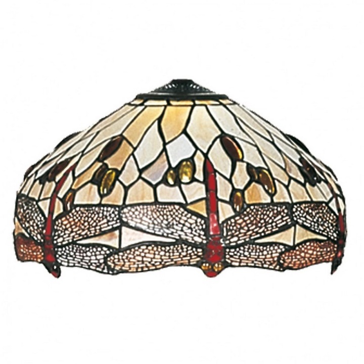 Tiffany üveg és polirezin lámpabúra Ø 40x24 cm