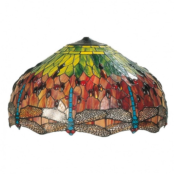 Tiffany üveg és polirezin lámpabúra 51x29 cm