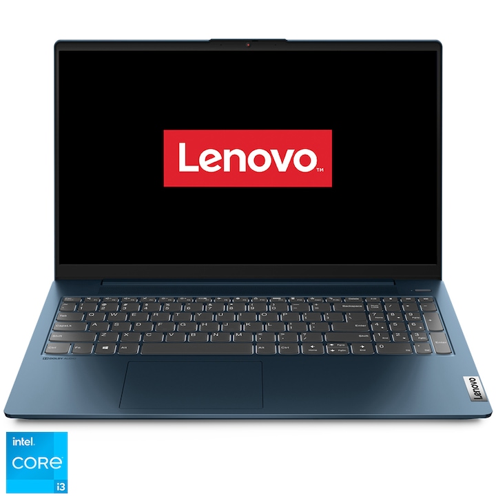 Lenovo IdeaPad 5 15ITL05 Laptop, Intel Core i3-1115G4 processzor, 15,6", Full HD, 4GB, 256GB SSD, Intel UHD Graphics, operációs rendszer nélkül, nemzetközi angol billentyűzet, kék