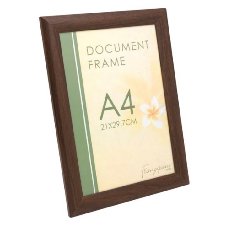 Rama foto din lemn, maro inchis, pentru berete sau birou, 21 x 29.7 cm