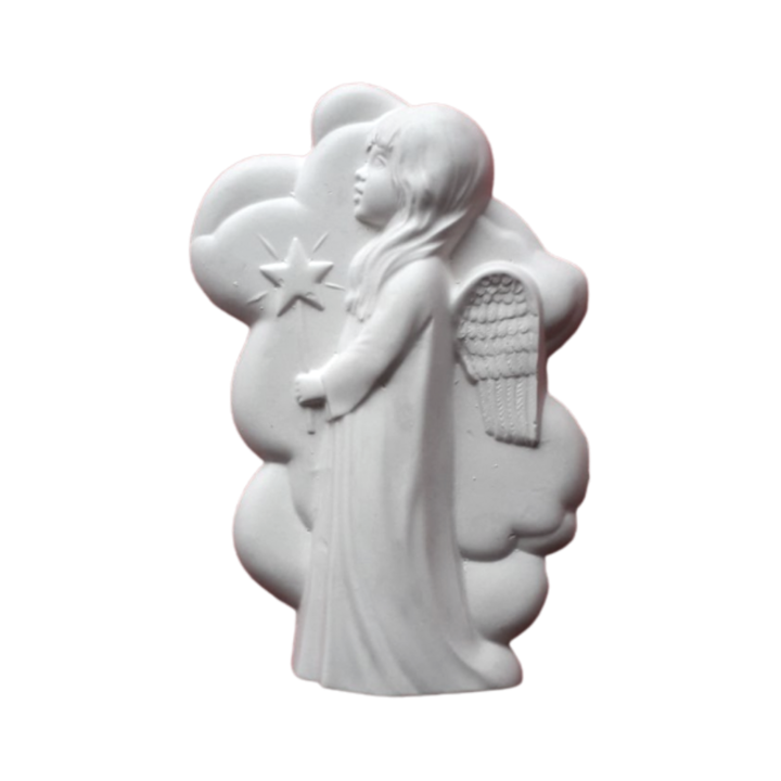 Figurina din ipsos Inger mare, pentru pictat, alb, 20x13cm