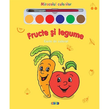 Fructe si legume - Miracolul culorilor - Carte de colorat Fructe si legume - Miracolul culorilor - Carte de colorat