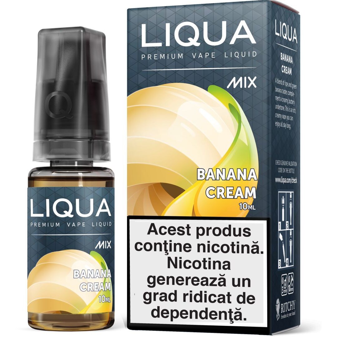 Lichid pentru Tigara Electronica Liqua Mix Banana Cream 6mg/ml 10 ml