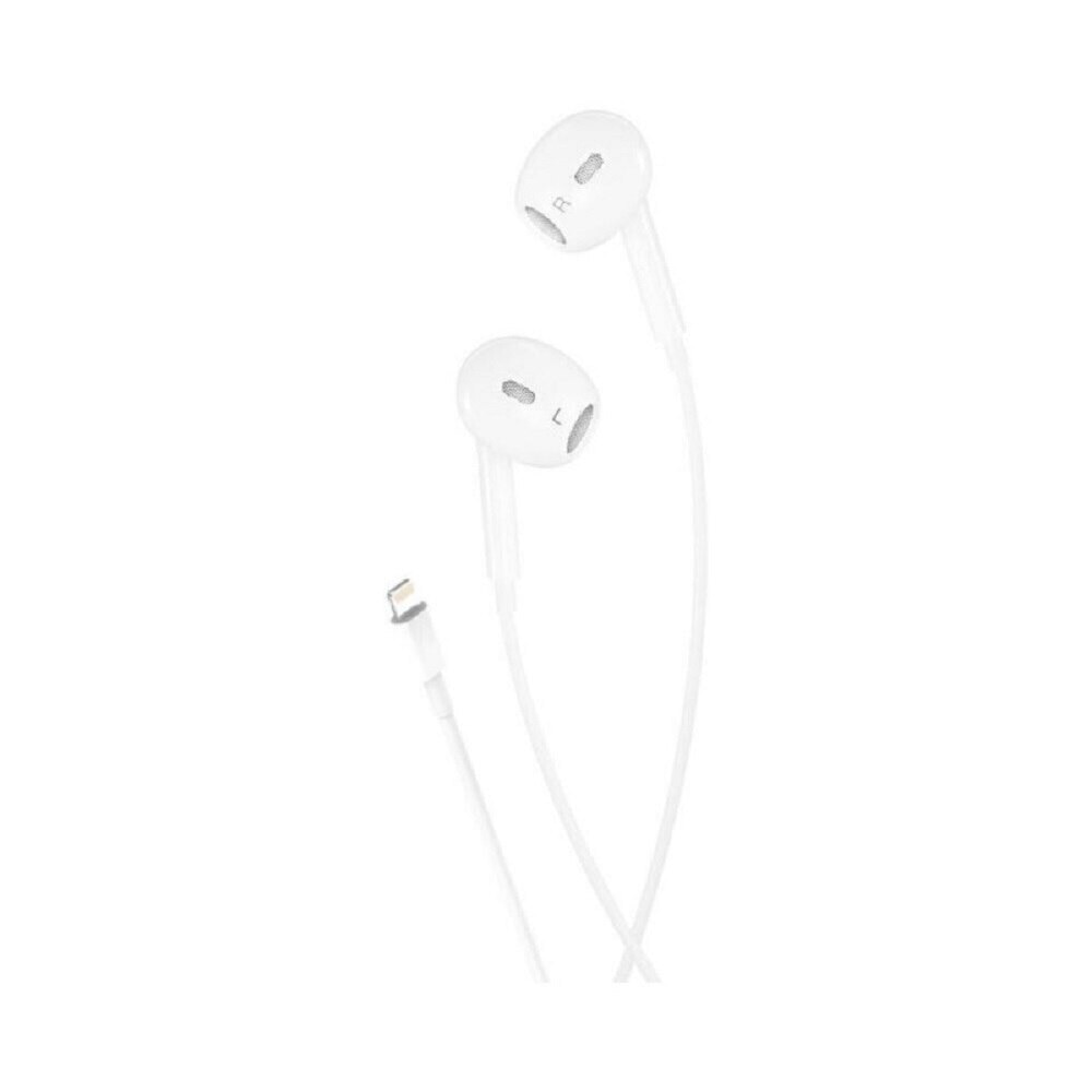 Casti cu fir Stereo XO EP45 Alb, pentru Iphone, tip In-Ear, conector Lightning, 1m, Microfon incorporat